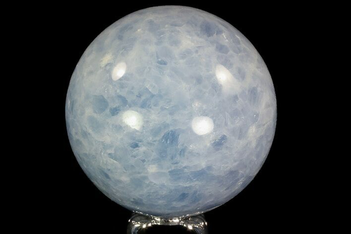 Polished Blue Calcite Sphere - Madagascar #74456